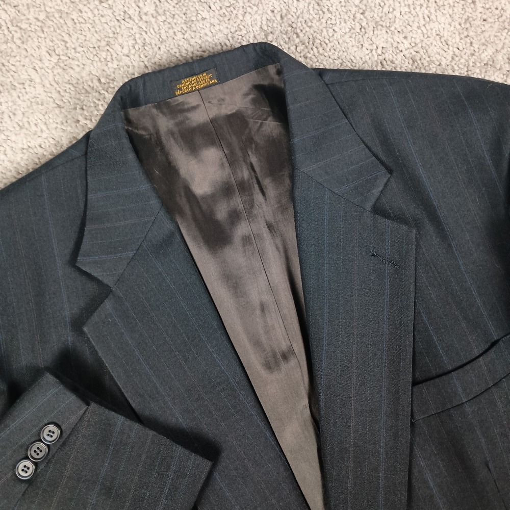 Vintage Towncraft 48L 42W Rainbow Pinstripe Durable Wool Blend Mens 2 Piece Suit